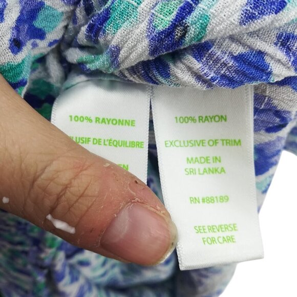 Lilly Pulitzer Amisa Top Size M Crochet Boho Bell Sleeves V-neck Tassel Blue - Picture 13 of 13